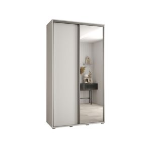 Szafa przesuwna Abiks DAVOS 3 wysoka szer.130cm gł.60cm biały/biały/srebrny 1szt.