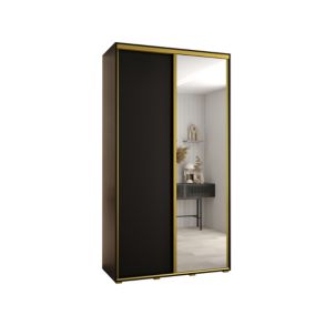 Szafa przesuwna Abiks DAVOS 3 wysoka szer.130cm gł.60cm czarny/czarny/złoty 1szt.