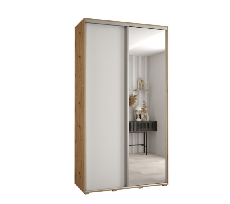 Szafa przesuwna Abiks DAVOS 3 wysoka szer.140cm gł.60cm artisan/biały/srebrny 1szt.