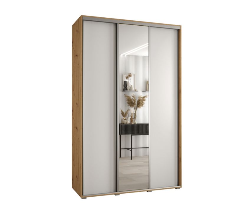 Szafa przesuwna Abiks DAVOS 3 wysoka szer.150cm gł.45cm artisan/biały/srebrny 1szt.