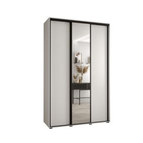 Szafa przesuwna Abiks DAVOS 3 wysoka szer.160cm gł.45cm biały/biały/czarny 1szt.