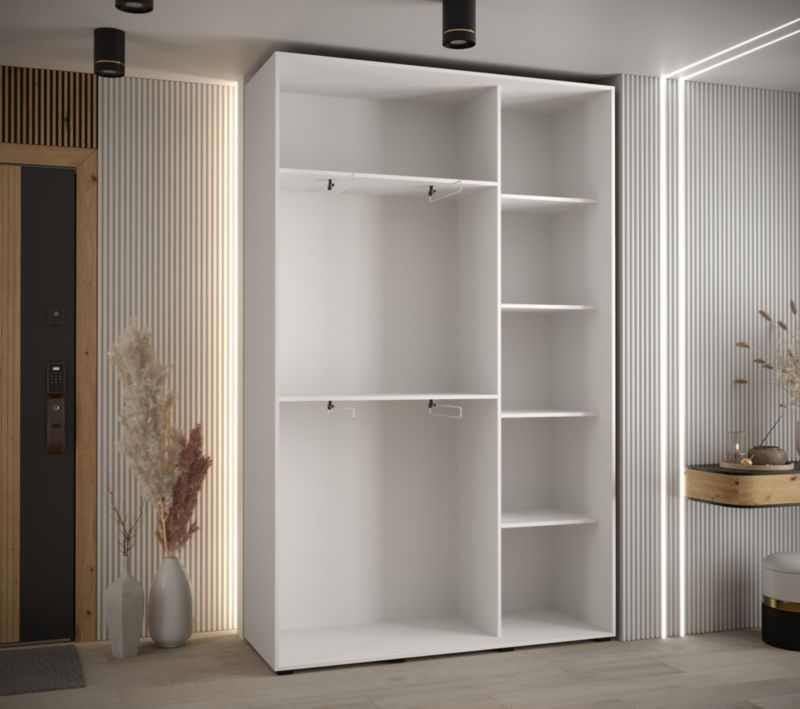 Szafa przesuwna Abiks DAVOS 3 wysoka szer.160cm gł.45cm biały/biały/czarny 1szt.
