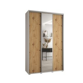 Szafa przesuwna Abiks DAVOS 3 wysoka szer.160cm gł.60cm biały/artisan/srebrny 1szt.