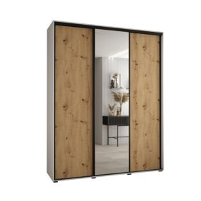 Szafa przesuwna Abiks DAVOS 3 wysoka szer.190cm gł.60cm biały/artisan/czarny 1szt.