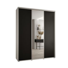 Szafa przesuwna Abiks DAVOS 3 wysoka szer.200cm gł.45cm biały/czarny/srebrny 1szt.