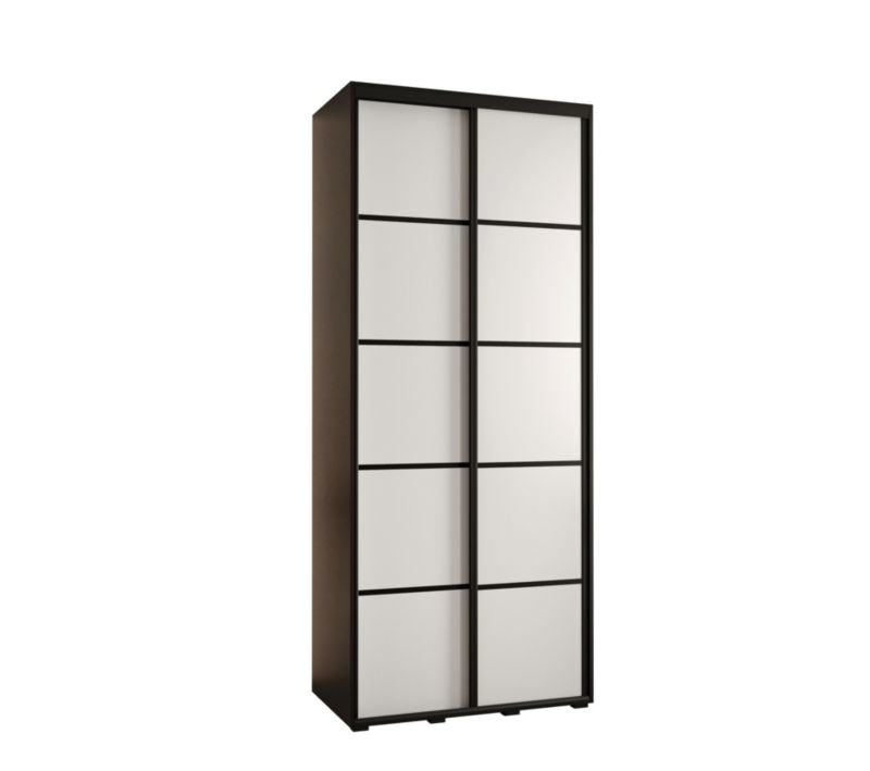 Szafa przesuwna Abiks DAVOS 4 wysoka szer.110cm gł.45cm czarny/biały/czarny 1szt.