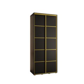 Szafa przesuwna Abiks DAVOS 4 wysoka szer.110cm gł.45cm czarny/czarny/złoty 1szt.