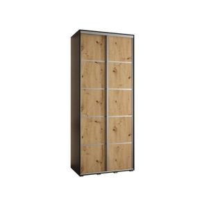 Szafa przesuwna Abiks DAVOS 4 wysoka szer.110cm gł.60cm czarny/artisan/srebrny 1szt.