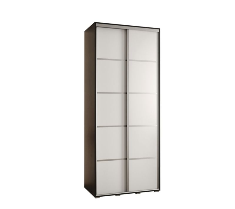 Szafa przesuwna Abiks DAVOS 4 wysoka szer.110cm gł.60cm czarny/biały/srebrny 1szt.