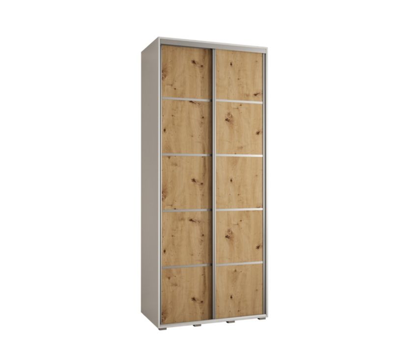 Szafa przesuwna Abiks DAVOS 4 wysoka szer.120cm gł.60cm biały/artisan/srebrny 1szt.