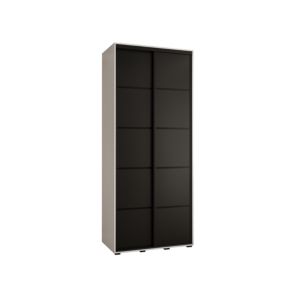 Szafa przesuwna Abiks DAVOS 4 wysoka szer.120cm gł.60cm biały/czarny/czarny 1szt.