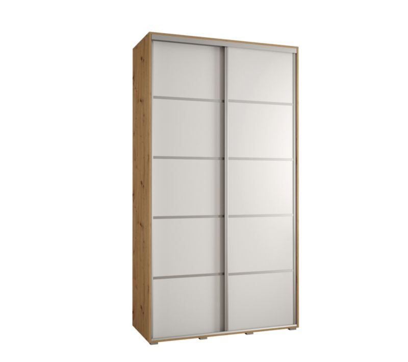Szafa przesuwna Abiks DAVOS 4 wysoka szer.130cm gł.60cm artisan/biały/srebrny 1szt.