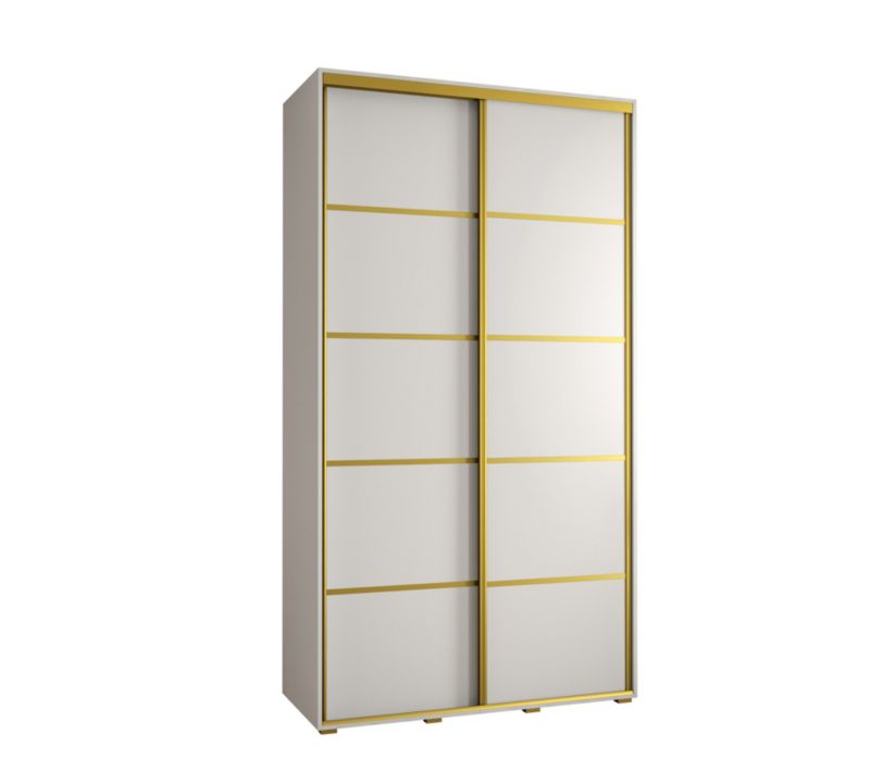 Szafa przesuwna Abiks DAVOS 4 wysoka szer.140cm gł.45cm biały/biały/złoty 1szt.