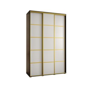 Szafa przesuwna Abiks DAVOS 4 wysoka szer.150cm gł.45cm czarny/biały/złoty 1szt.