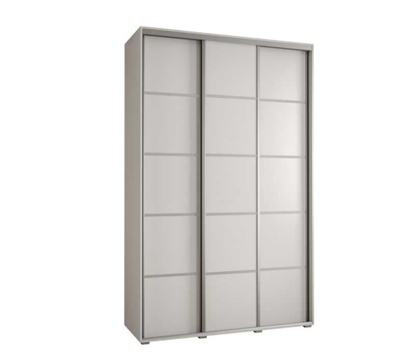 Szafa przesuwna Abiks DAVOS 4 wysoka szer.150cm gł.60cm biały/biały/srebrny 1szt.