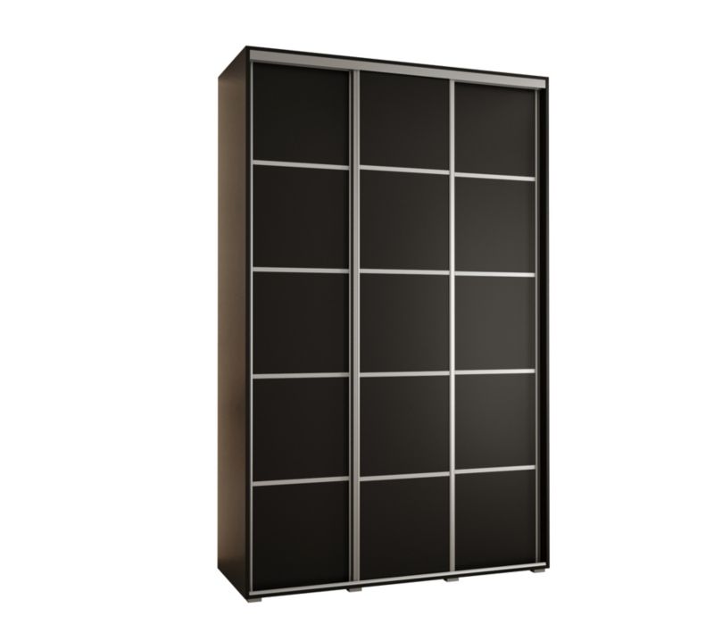 Szafa przesuwna Abiks DAVOS 4 wysoka szer.150cm gł.60cm czarny/czarny/srebrny 1szt.