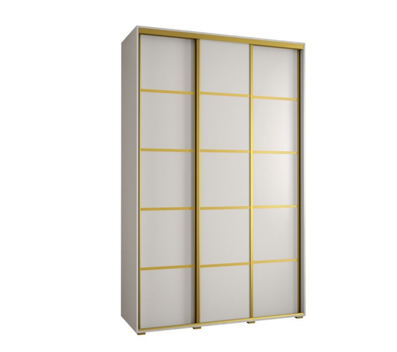 Szafa przesuwna Abiks DAVOS 4 wysoka szer.160cm gł.45cm biały/biały/złoty 1szt.
