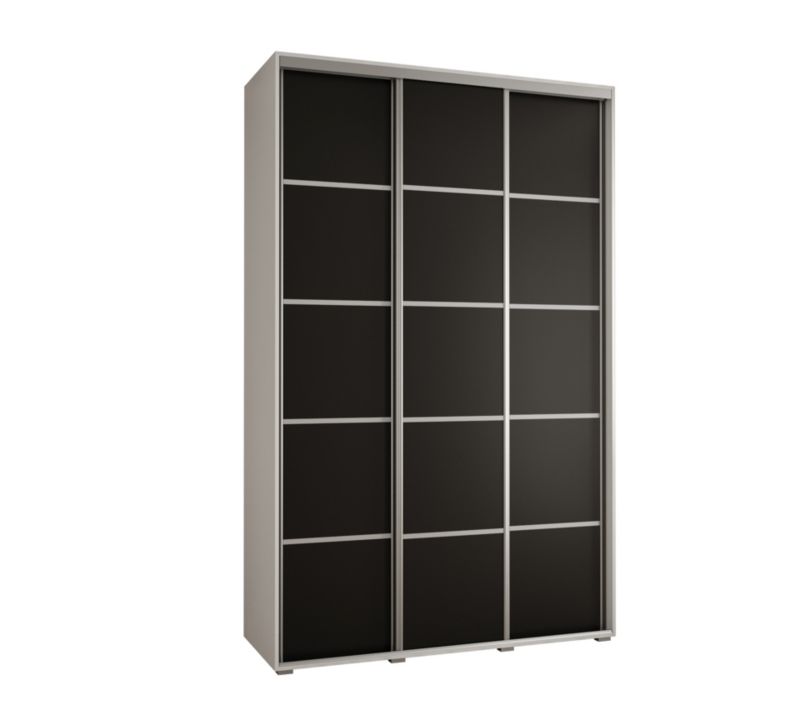 Szafa przesuwna Abiks DAVOS 4 wysoka szer.160cm gł.45cm biały/czarny/srebrny 1szt.
