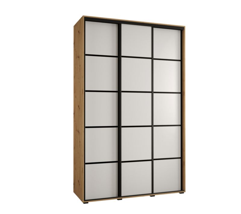 Szafa przesuwna Abiks DAVOS 4 wysoka szer.160cm gł.60cm artisan/biały/czarny 1szt.
