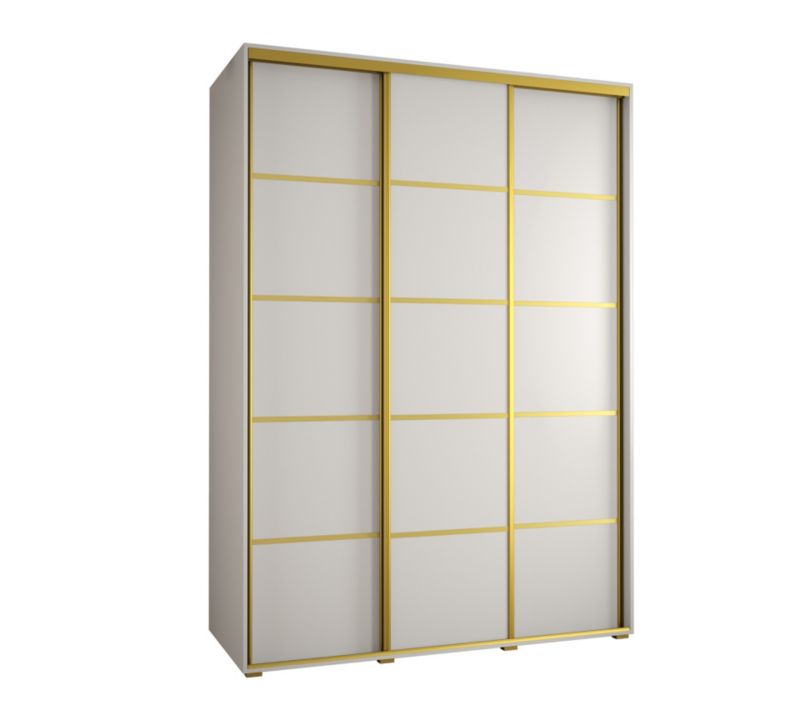 Szafa przesuwna Abiks DAVOS 4 wysoka szer.170cm gł.45cm biały/biały/złoty 1szt.