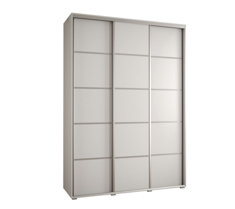 Szafa przesuwna Abiks DAVOS 4 wysoka szer.170cm gł.60cm biały/biały/srebrny 1szt.
