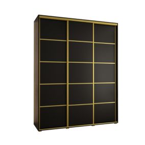 Szafa przesuwna Abiks DAVOS 4 wysoka szer.190cm gł.60cm czarny/czarny/złoty 1szt.
