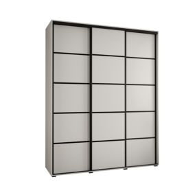 Szafa przesuwna Abiks DAVOS 4 wysoka szer.200cm gł.60cm biały/biały/czarny 1szt.