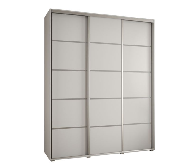 Szafa przesuwna Abiks DAVOS 4 wysoka szer.200cm gł.60cm biały/biały/srebrny 1szt.