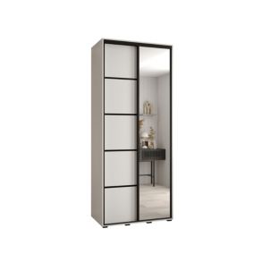 Szafa przesuwna Abiks DAVOS 5 wysoka szer.100cm gł.45cm biały/biały/czarny 1szt.