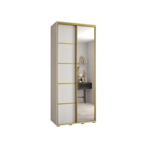Szafa przesuwna Abiks DAVOS 5 wysoka szer.100cm gł.45cm biały/biały/złoty 1szt.