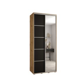 Szafa przesuwna Abiks DAVOS 5 wysoka szer.100cm gł.60cm artisan/czarny/srebrny 1szt.