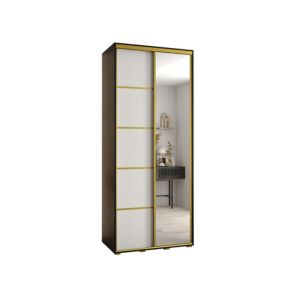 Szafa przesuwna Abiks DAVOS 5 wysoka szer.110cm gł.45cm czarny/biały/złoty 1szt.