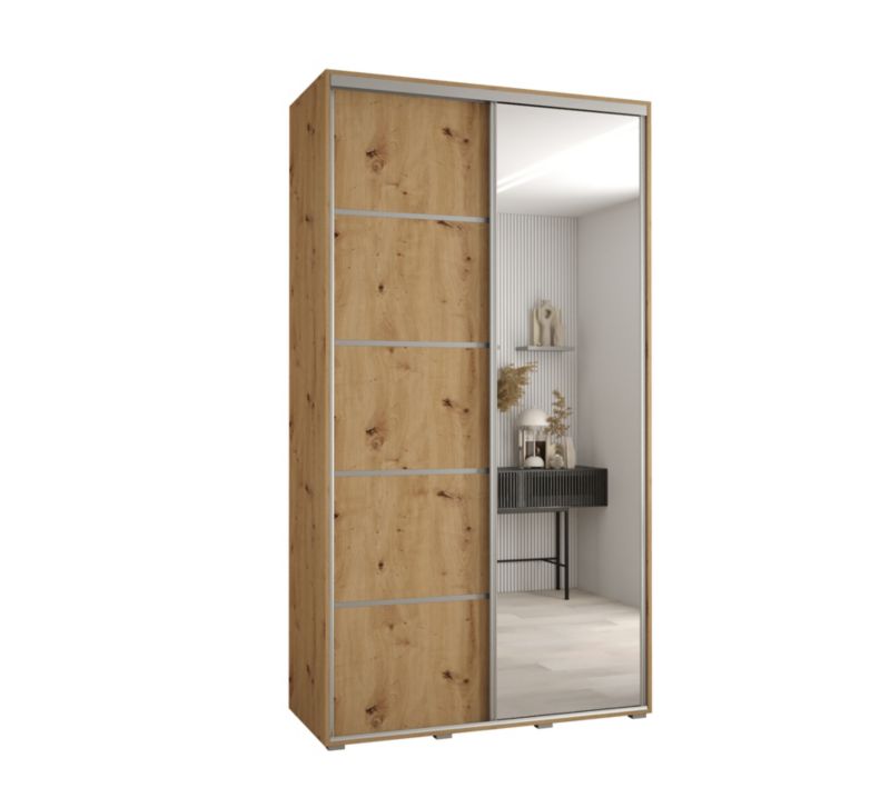 Szafa przesuwna Abiks DAVOS 5 wysoka szer.130cm gł.60cm artisan/artisan/srebrny 1szt.