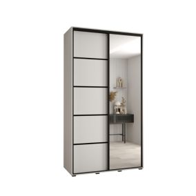 Szafa przesuwna Abiks DAVOS 5 wysoka szer.130cm gł.60cm biały/biały/czarny 1szt.