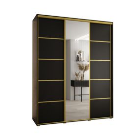 Szafa przesuwna Abiks DAVOS 5 wysoka szer.170cm gł.45cm czarny/czarny/złoty 1szt.