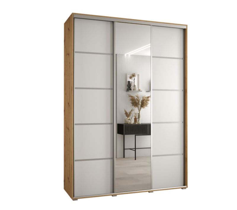 Szafa przesuwna Abiks DAVOS 5 wysoka szer.170cm gł.60cm artisan/biały/srebrny 1szt.