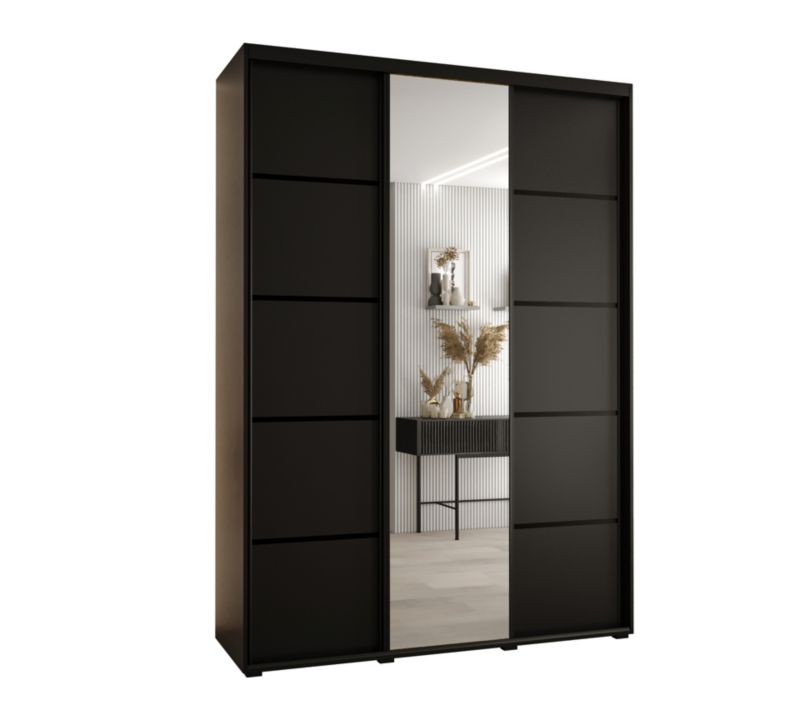 Szafa przesuwna Abiks DAVOS 5 wysoka szer.170cm gł.60cm czarny/czarny/czarny 1szt.