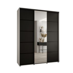 Szafa przesuwna Abiks DAVOS 5 wysoka szer.190cm gł.45cm biały/czarny/czarny 1szt.