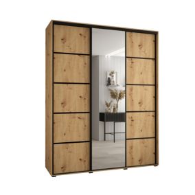 Szafa przesuwna Abiks DAVOS 5 wysoka szer.190cm gł.60cm artisan/artisan/czarny 1szt.