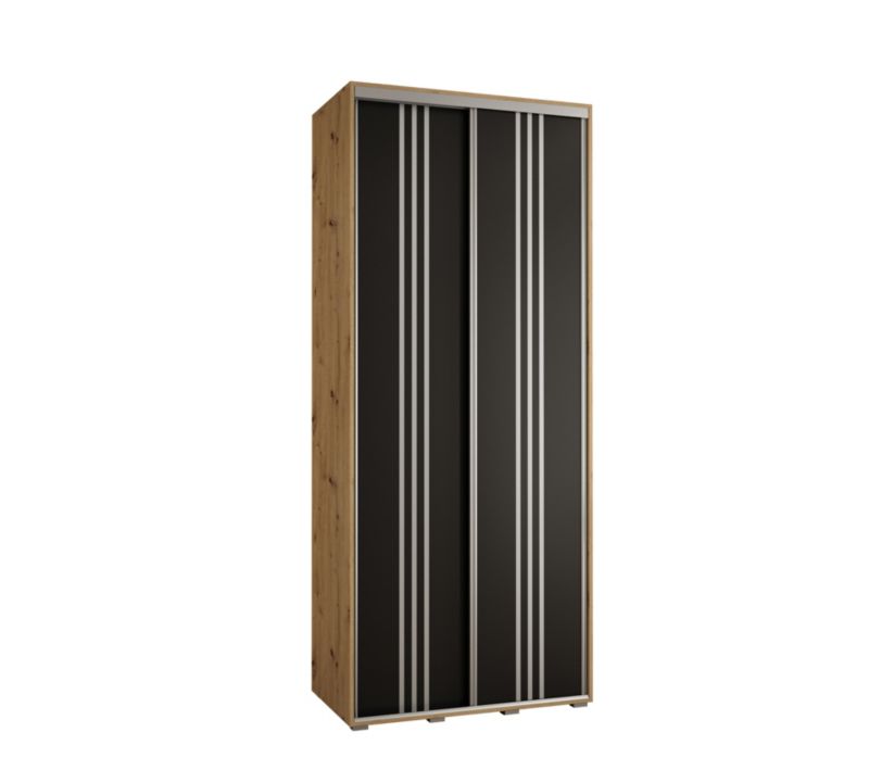 Szafa przesuwna Abiks DAVOS 6 wysoka szer.100cm gł.60cm artisan/czarny/srebrny 1szt.