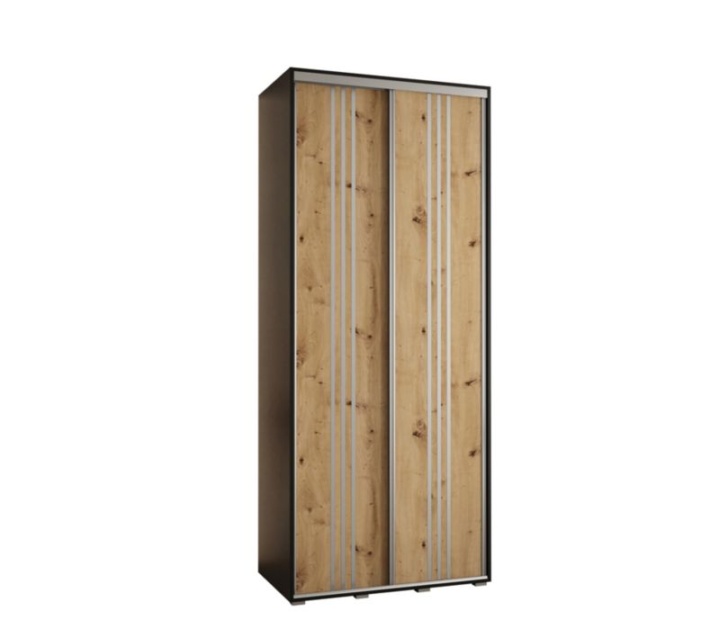 Szafa przesuwna Abiks DAVOS 6 wysoka szer.100cm gł.60cm czarny/artisan/srebrny 1szt.