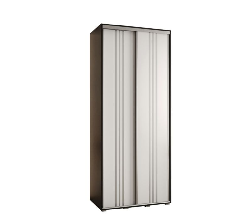 Szafa przesuwna Abiks DAVOS 6 wysoka szer.100cm gł.60cm czarny/biały/srebrny 1szt.