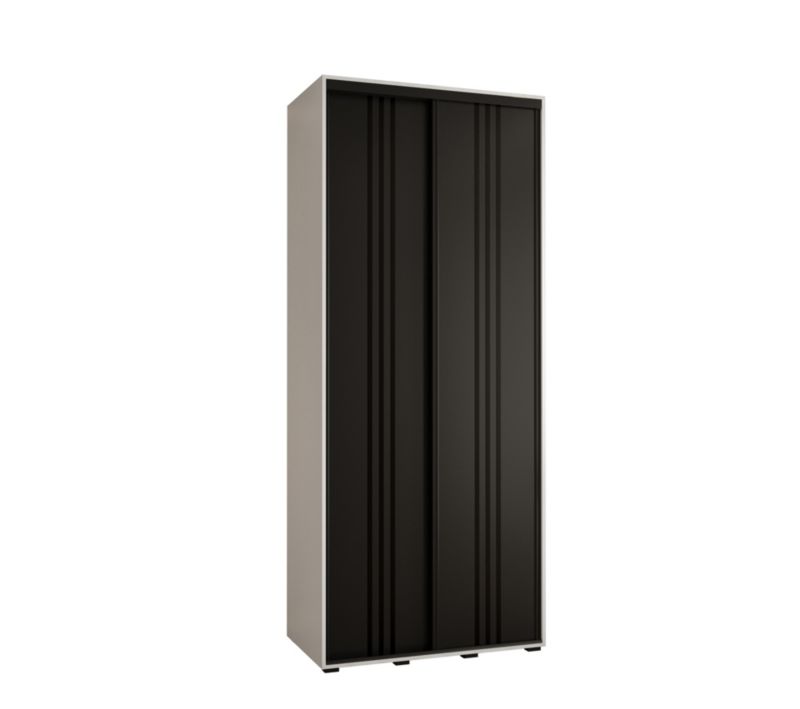 Szafa przesuwna Abiks DAVOS 6 wysoka szer.110cm gł.45cm biały/czarny/czarny 1szt.