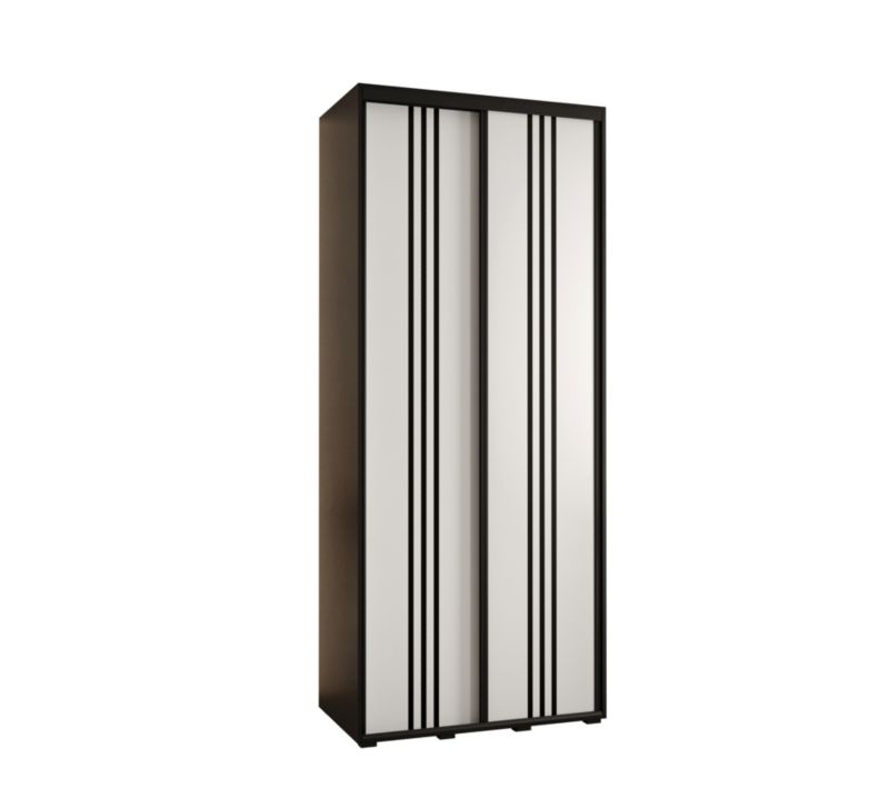 Szafa przesuwna Abiks DAVOS 6 wysoka szer.120cm gł.45cm czarny/biały/czarny 1szt.