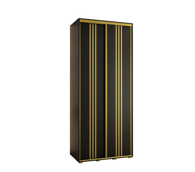 Szafa przesuwna Abiks DAVOS 6 wysoka szer.120cm gł.45cm czarny/czarny/złoty 1szt.