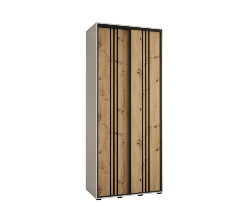 Szafa przesuwna Abiks DAVOS 6 wysoka szer.120cm gł.60cm biały/artisan/czarny 1szt.