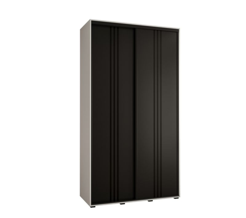 Szafa przesuwna Abiks DAVOS 6 wysoka szer.130cm gł.45cm biały/czarny/czarny 1szt.