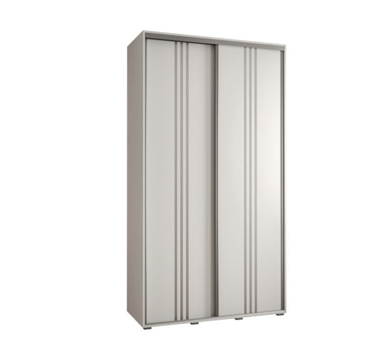 Szafa przesuwna Abiks DAVOS 6 wysoka szer.130cm gł.60cm biały/biały/srebrny 1szt.