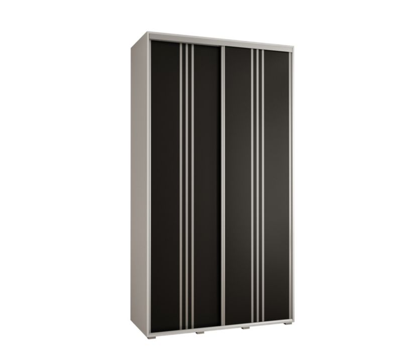 Szafa przesuwna Abiks DAVOS 6 wysoka szer.140cm gł.45cm biały/czarny/srebrny 1szt.