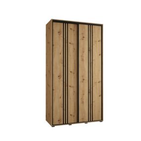 Szafa przesuwna Abiks DAVOS 6 wysoka szer.140cm gł.60cm artisan/artisan/czarny 1szt.